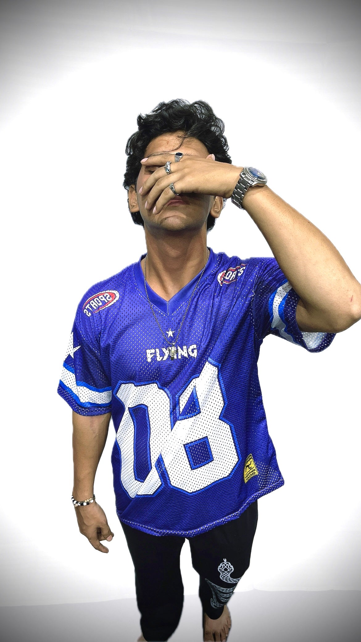 Flying 08 Oversized Streetwear Jersey Royal Blue